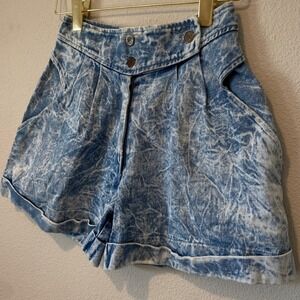 Vintage B.B. Jeans Acid‎ Wash Denim High Waist Shorts Retro 80s 90s